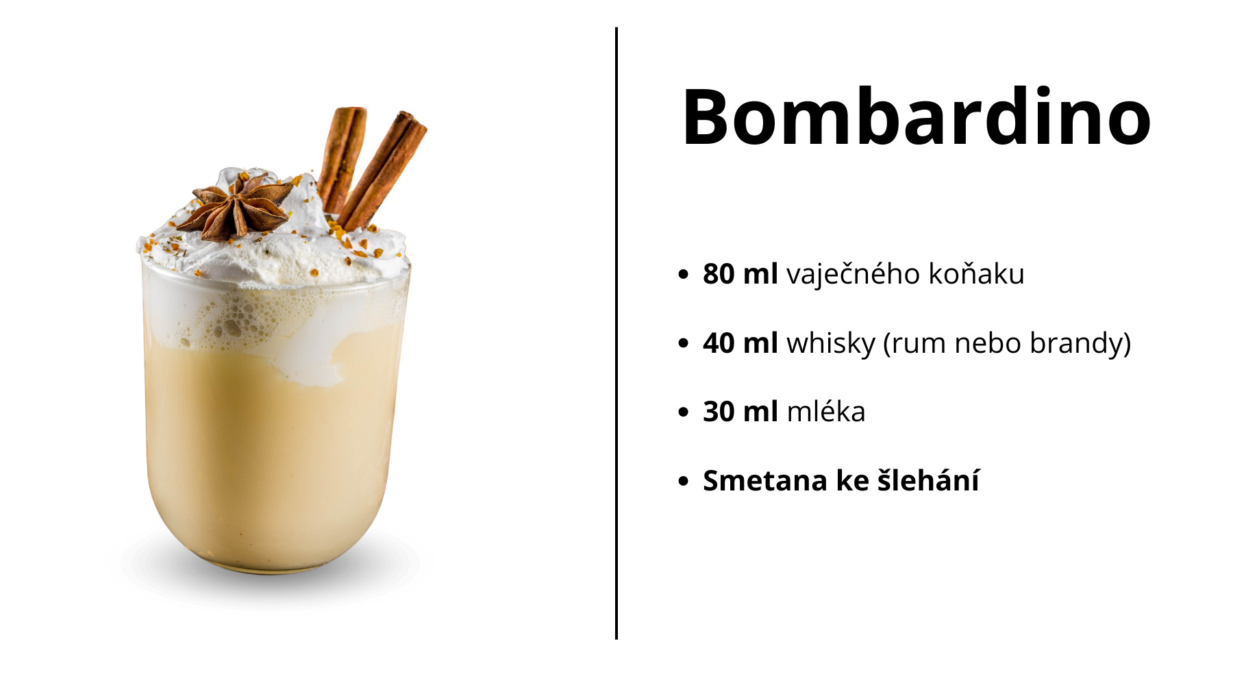 Bombardino nápoje z kávy